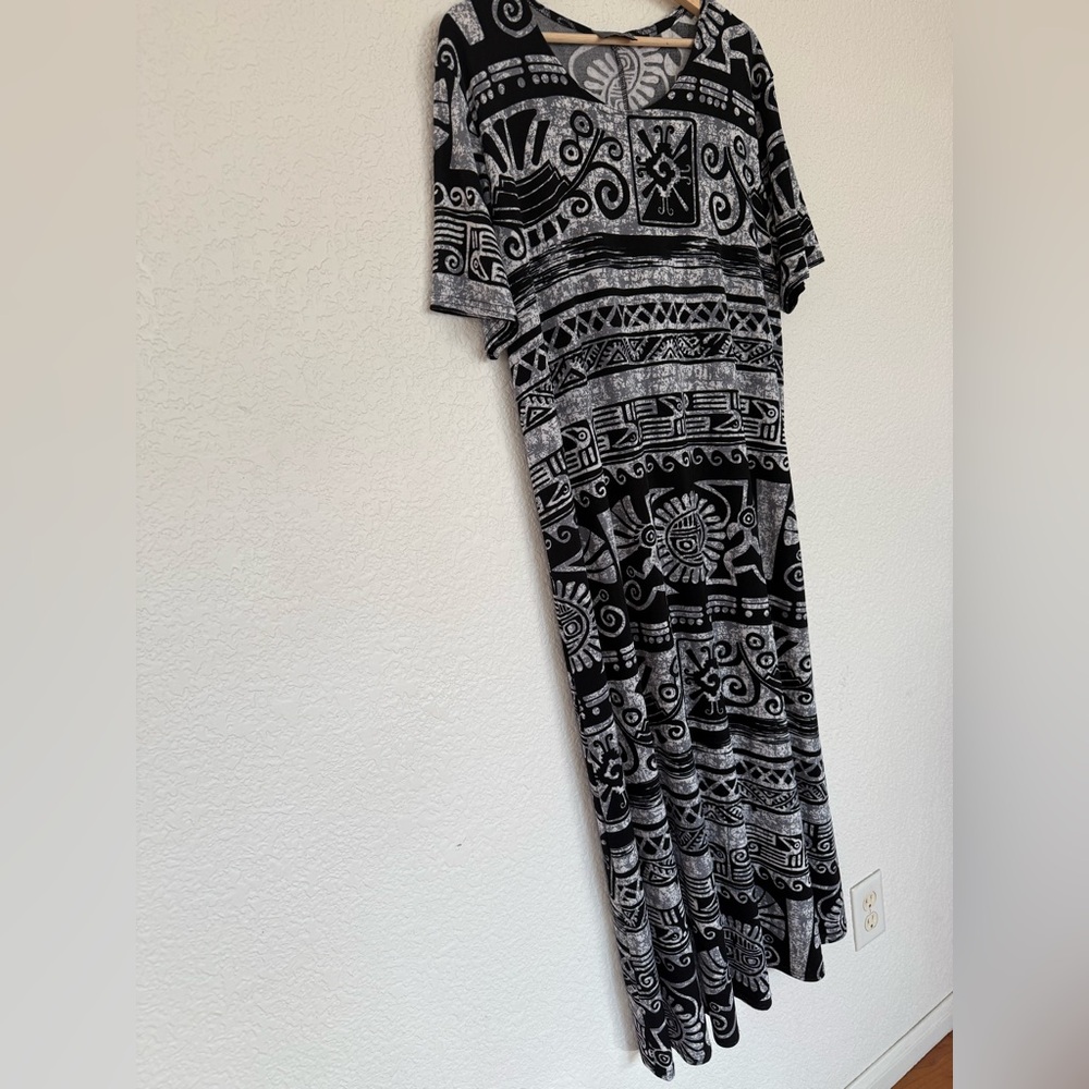 Jostar Black & Gray Aztec Patterned Women’s Maxi … - image 4